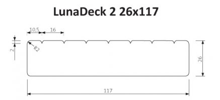 LunaDeck 2 26x117 - terasový profil - 2